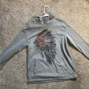Next Level Apparel Gray Kids Hoodie with Feather Design